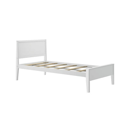 Plank and Beam Twin-Size Bed with Panel Headboard