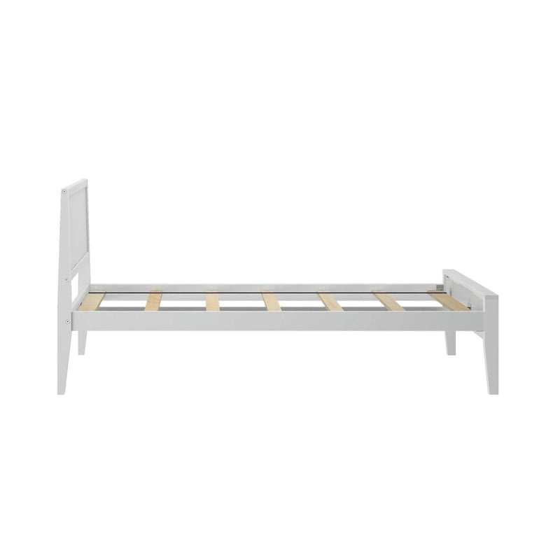 Plank and Beam Twin-Size Bed with Panel Headboard