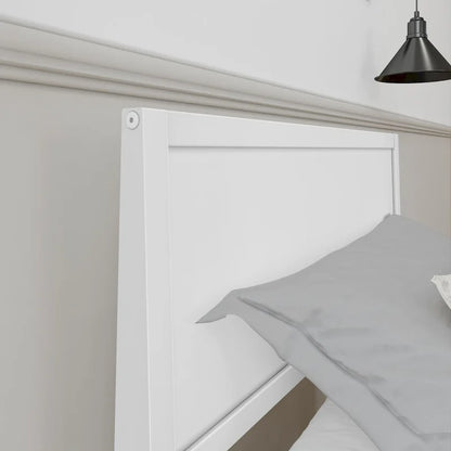 Plank and Beam Twin-Size Bed with Panel Headboard