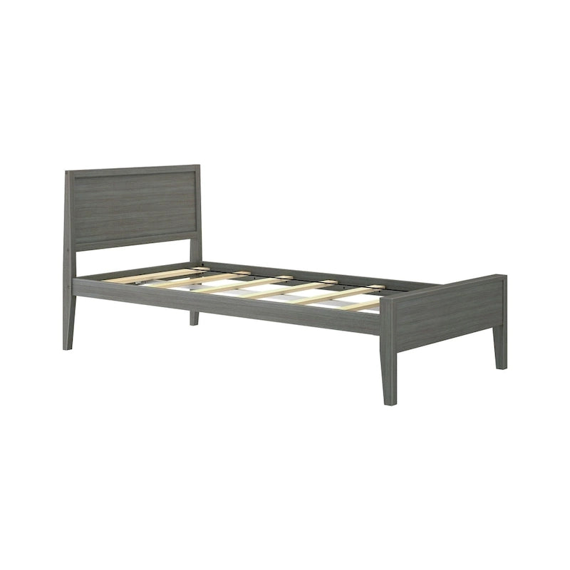 Plank and Beam Twin-Size Bed with Panel Headboard