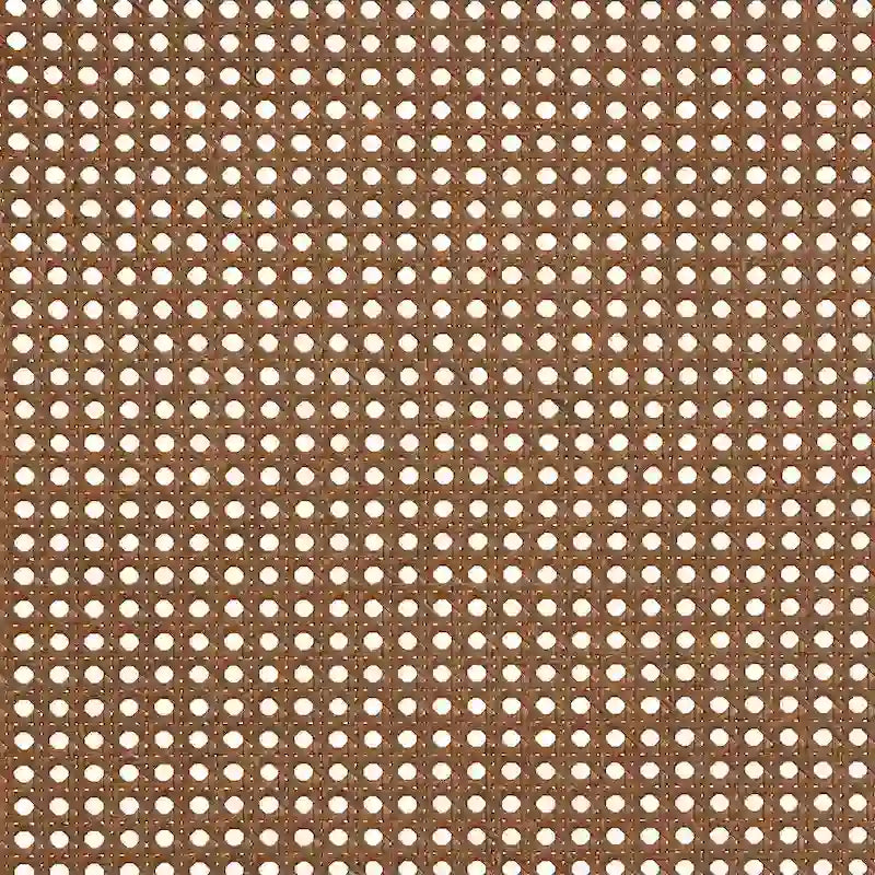 Risha Mid-Century Modern Ash Walnut Finished Wood and Rattan Headboard