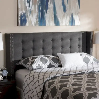 Contemporary Fabric Winged Headboard by Baxton Studio