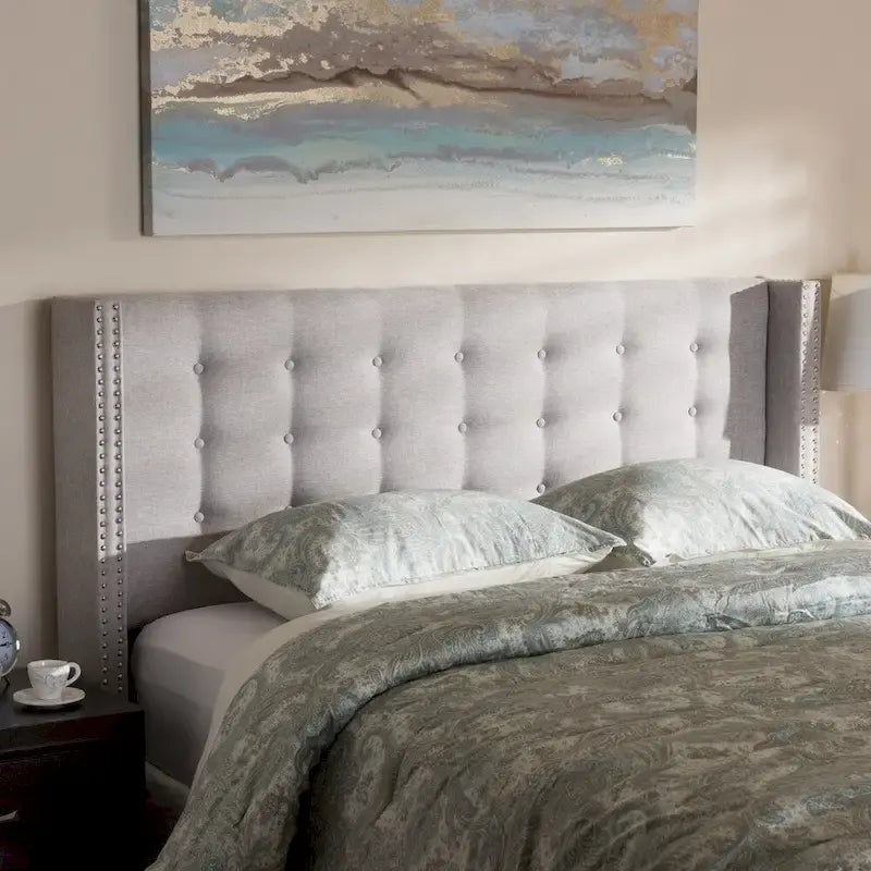 Contemporary Fabric Winged Headboard by Baxton Studio