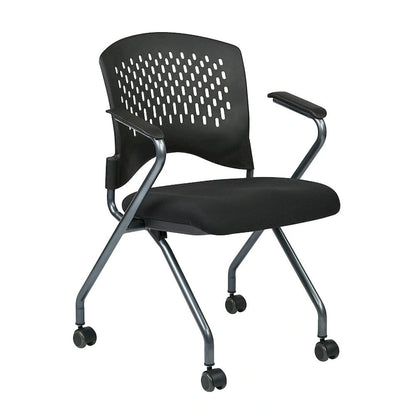 Deluxe Folding Chair with Ventilated Plastic Wrap Around Back 2-Pack