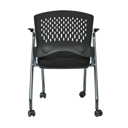 Deluxe Folding Chair with Ventilated Plastic Wrap Around Back 2-Pack