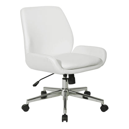Office Chair with Faux Leather and Chrome Finish Base
