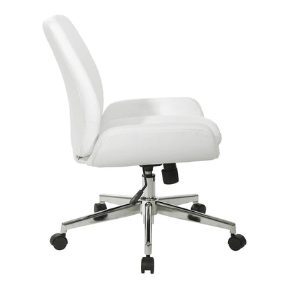 Office Chair with Faux Leather and Chrome Finish Base
