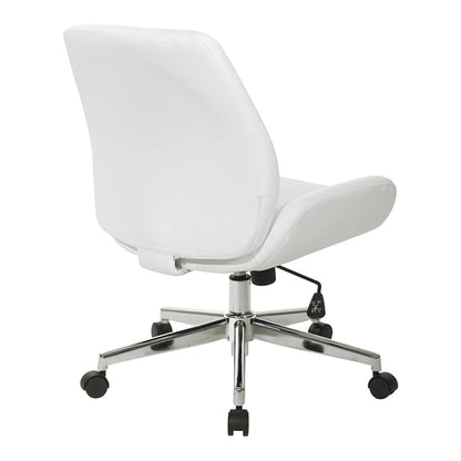 Office Chair with Faux Leather and Chrome Finish Base