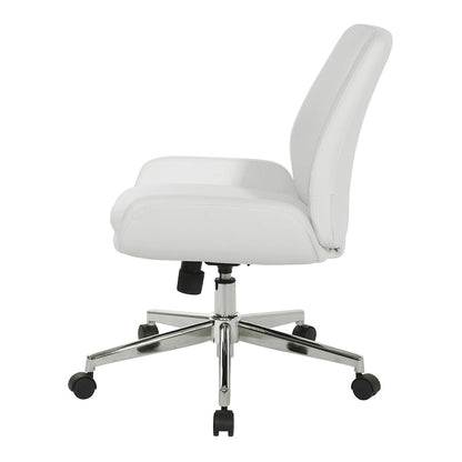 Office Chair with Faux Leather and Chrome Finish Base