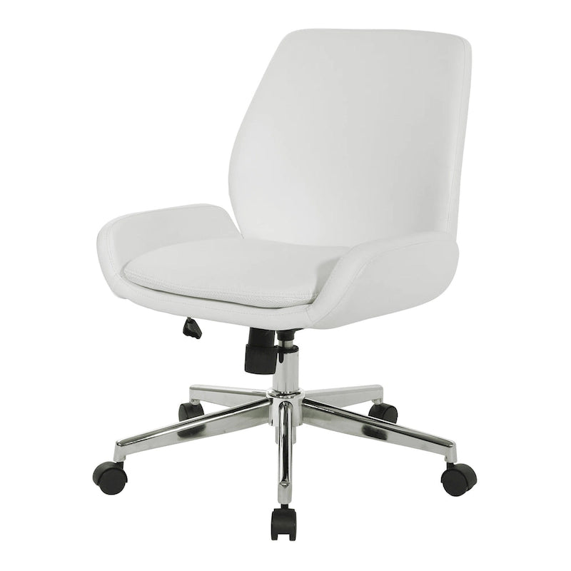 Office Chair with Faux Leather and Chrome Finish Base