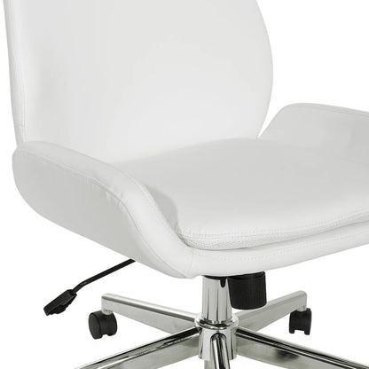 Office Chair with Faux Leather and Chrome Finish Base
