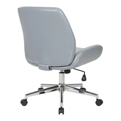 Office Chair with Faux Leather and Chrome Finish Base