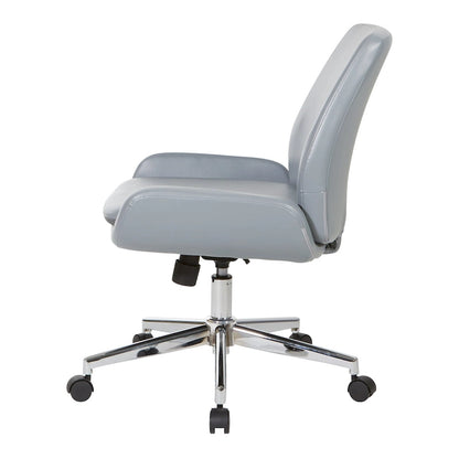 Office Chair with Faux Leather and Chrome Finish Base