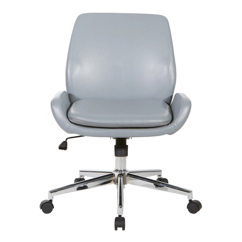 Office Chair with Faux Leather and Chrome Finish Base