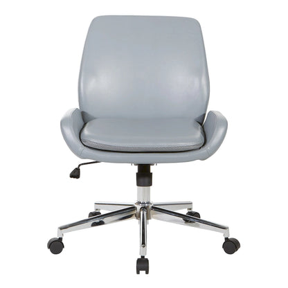 Office Chair with Faux Leather and Chrome Finish Base