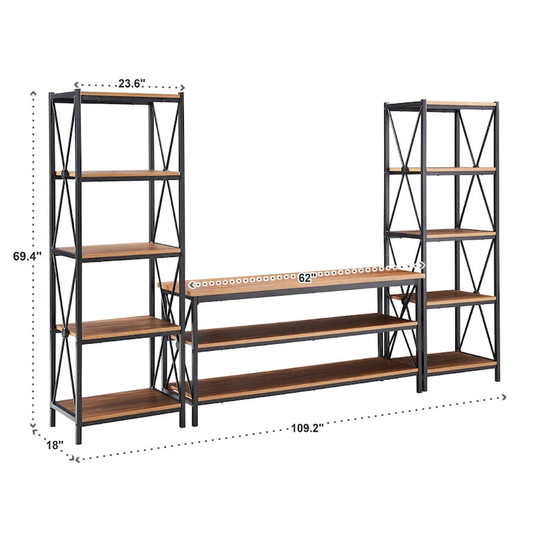 Eulalia 62 W Metal Etagere TV Stand for TVs up to 70 by iNSPIRE Q Classic
