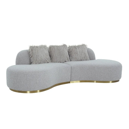 Pasargad Home Simona Curved Sofa with 3 Pillow Included