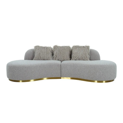 Pasargad Home Simona Curved Sofa with 3 Pillow Included