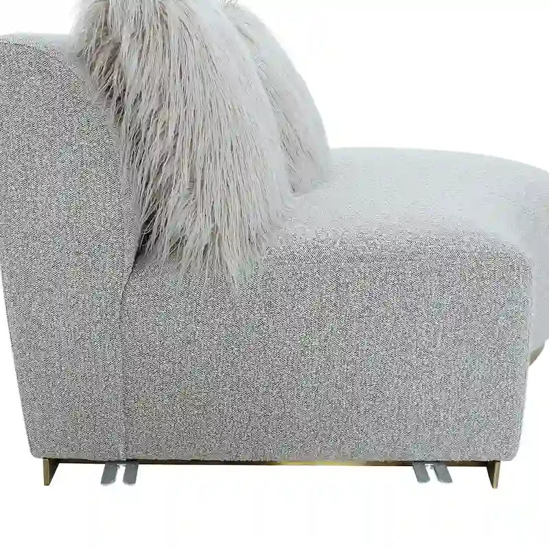 Pasargad Home Simona Curved Sofa with 3 Pillow Included