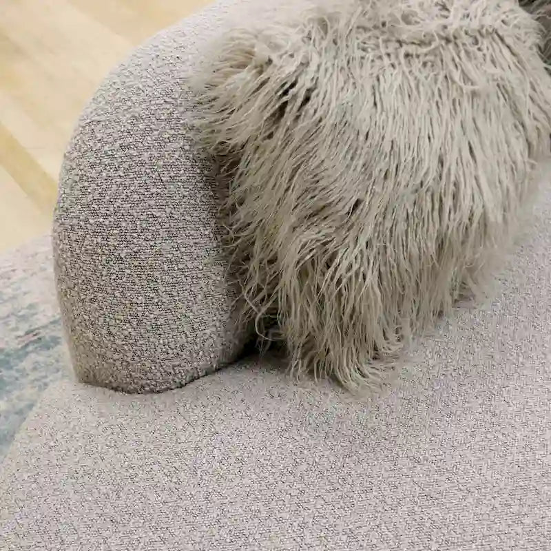 Pasargad Home Simona Curved Sofa with 3 Pillow Included