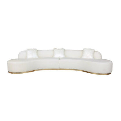 Pasargad Home Simona Curved Sofa with 3 Pillow Included