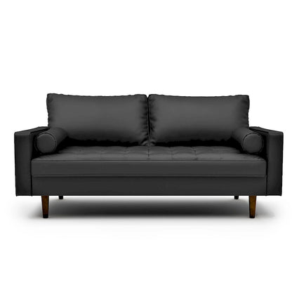 US Pride Faux Leather Mid-century Modern Sofa