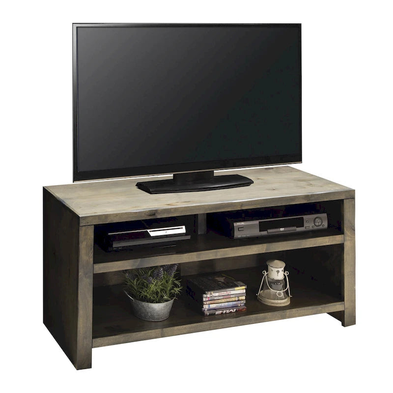 Bridgevine Home Joshua Creek 48 inch TV Stand for TVs up to 55 inches, No Assembly Required, Barnwood Finish