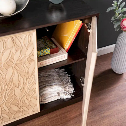 SEI Furniture Elinda Transitional Brown Wood Cabinet