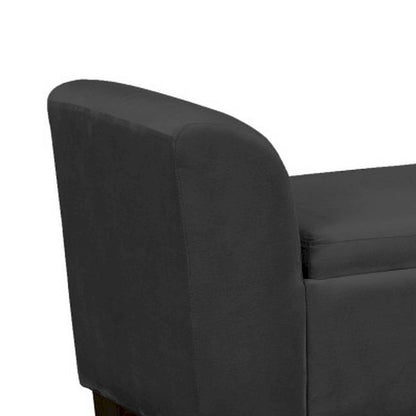 55 Inch Accent Storage Bench with Performance Velvet Upholstery, Black