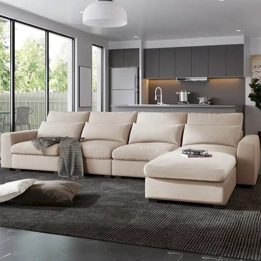 Merax Convertible Sofa Couch with Reversible Chaise
