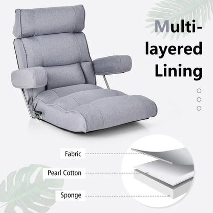 Adjustable Folding Sofa Chair with 6 Position Stepless Back - 31.5x 28.5 x 29.5