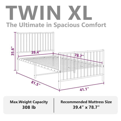 vidaXL Metal Bed Frame, No Mattress