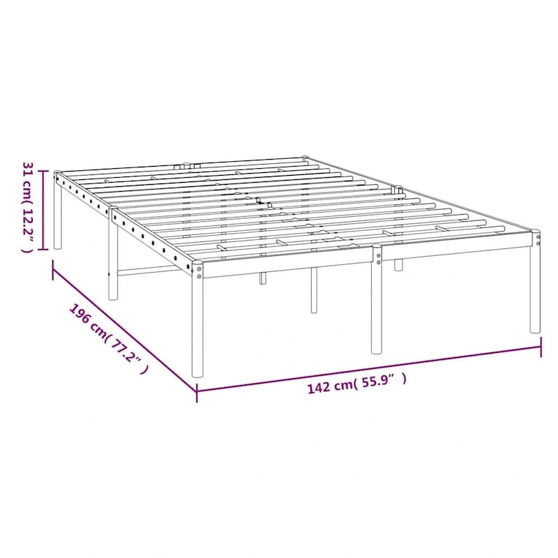 vidaXL Metal Bed Frame, No Mattress
