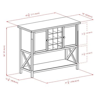 Xola Buffet Cabinet, Cappuccino - 43.8W x 18D x 35.9H