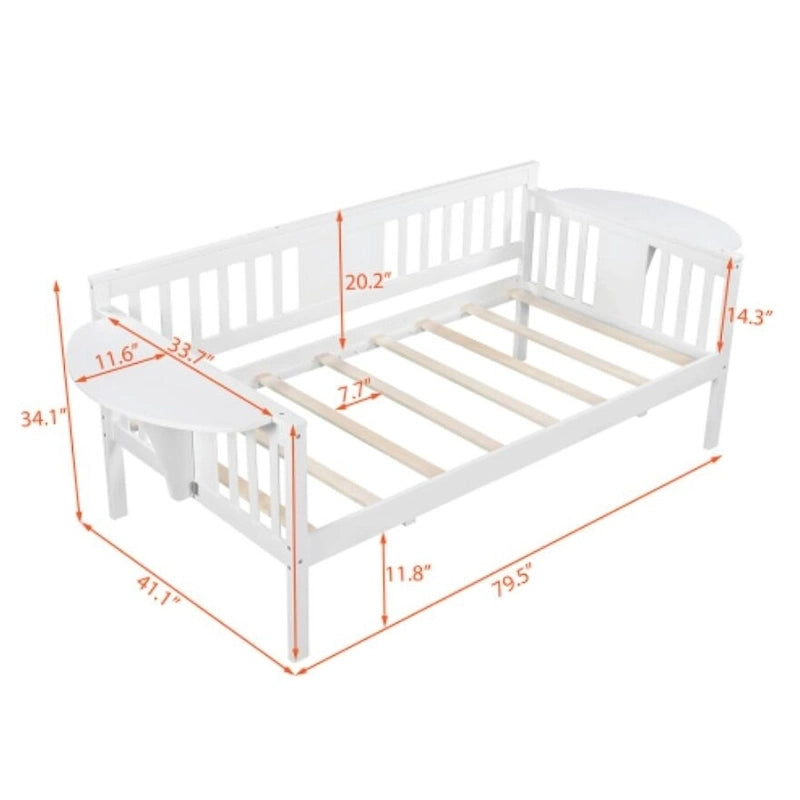 Wood Slat Support twin size Daybed in White