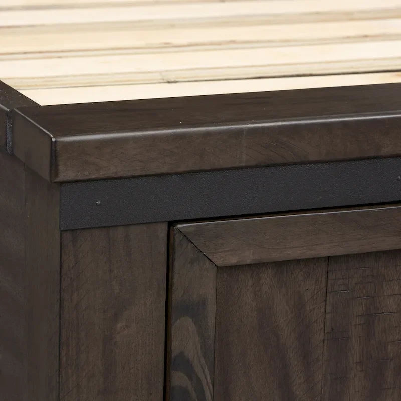 Thornwood Hills Rock Beaten Gray with Saw Cuts Queen Bookcase Bed