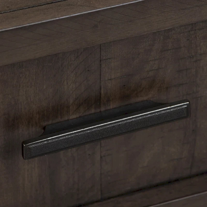 Thornwood Hills Rock Beaten Gray with Saw Cuts Queen Bookcase Bed