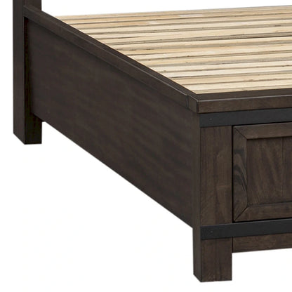 Thornwood Hills Rock Beaten Gray with Saw Cuts Queen Bookcase Bed