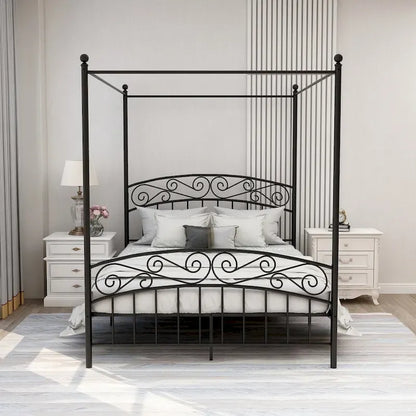 Aufank Classic Metal Canopy Bed Frame, Easy Assembly