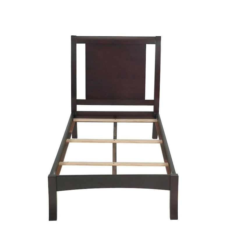 Fang California King Bed, Sleigh Panel Headboard, Espresso Brown Mahogany