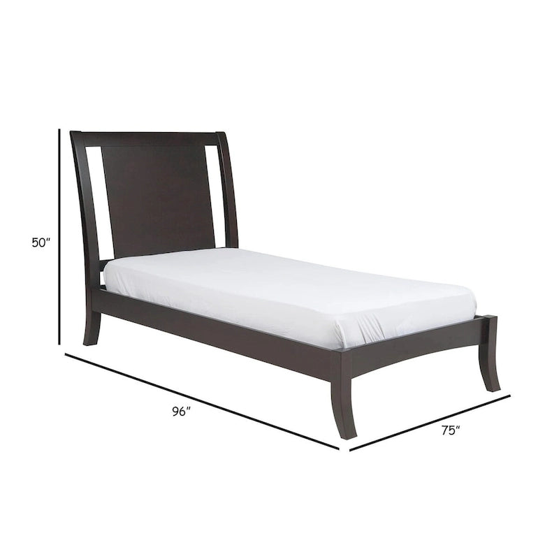 Fang California King Bed, Sleigh Panel Headboard, Espresso Brown Mahogany