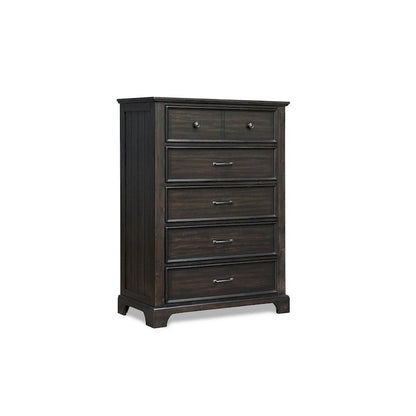 Annu 56 Inch Tall Dresser, 6 Drawers, Felt and Cedar Lining, Walnut Brown