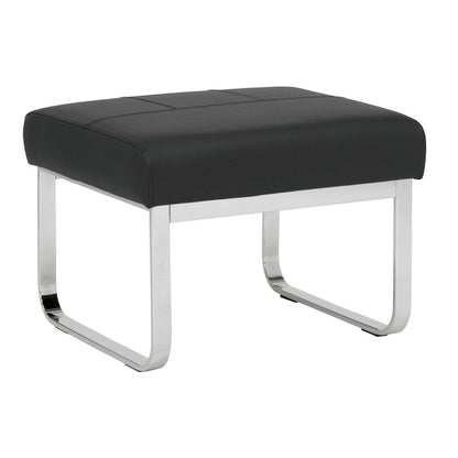 Studio Designs Home Allure Rectangular Metal Blended Leather Modern Ottoman