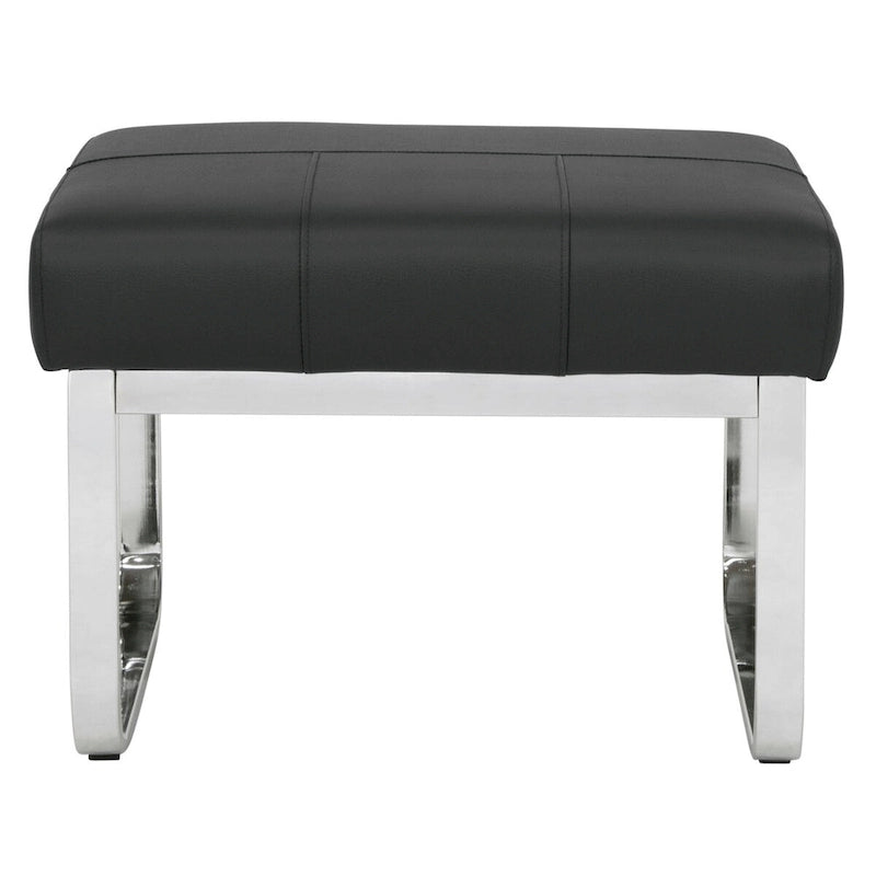 Studio Designs Home Allure Rectangular Metal Blended Leather Modern Ottoman