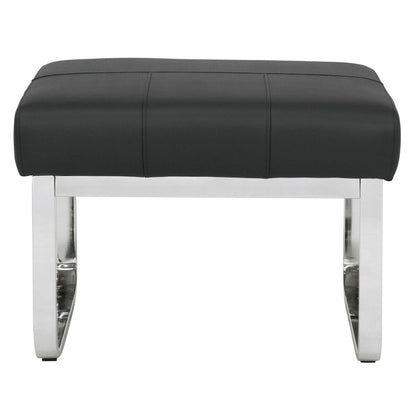 Studio Designs Home Allure Rectangular Metal Blended Leather Modern Ottoman