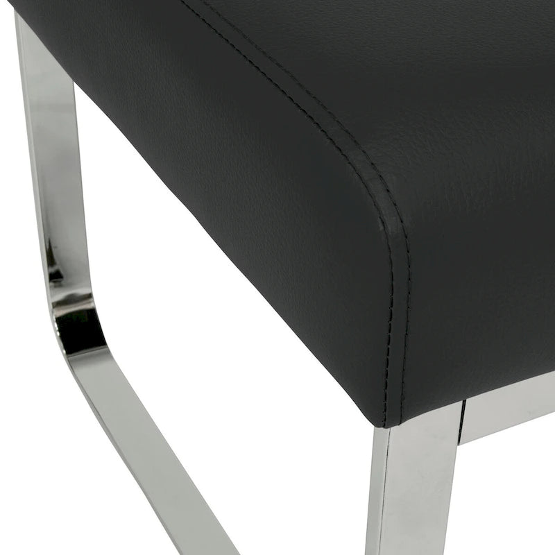 Studio Designs Home Allure Rectangular Metal Blended Leather Modern Ottoman