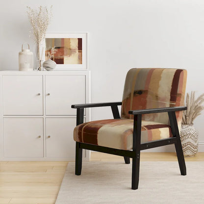 Designart Chocolate Brown Elementary III Upholstered Abstract Accent Chair and Modern & Contemporary Arm Chair