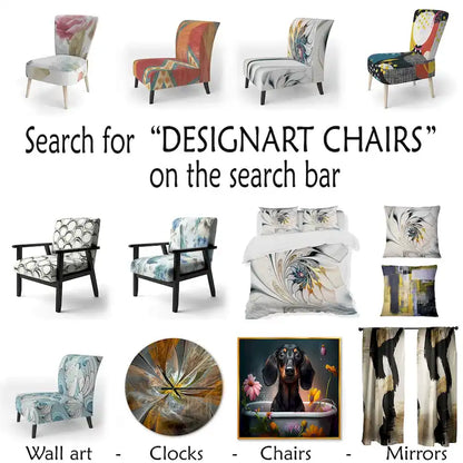 Designart Chocolate Brown Elementary III Upholstered Abstract Accent Chair and Modern & Contemporary Arm Chair