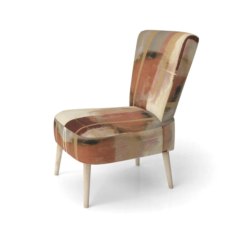 Designart Chocolate Brown Elementary III Upholstered Abstract Accent Chair and Modern & Contemporary Arm Chair