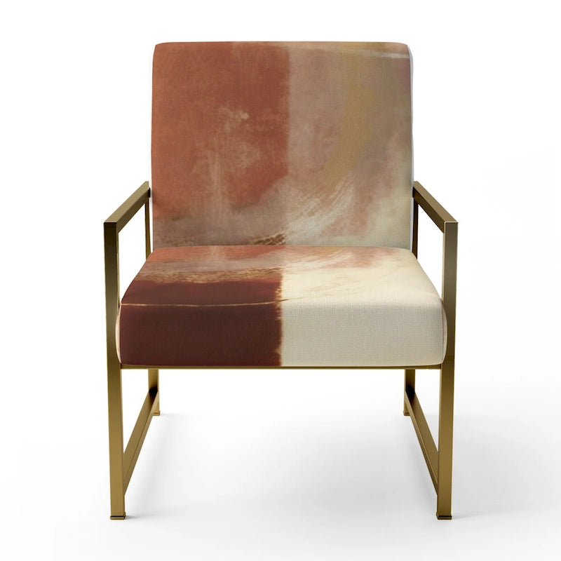 Designart Chocolate Brown Elementary III Upholstered Abstract Accent Chair and Modern & Contemporary Arm Chair